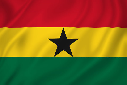 Ghana flag waving